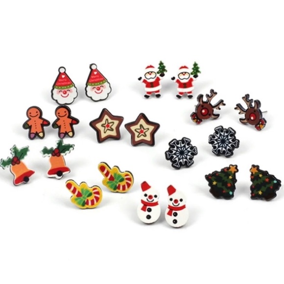 Santa Claus Stud Earrings - Picture 3 of 3